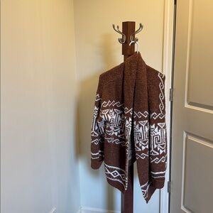 Brown and cream cardigan size large by the river brand